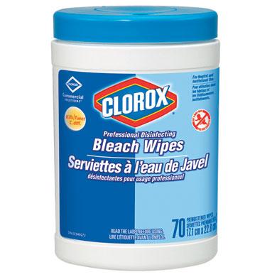 Clorox Healthcare Professional Disinfecting Bleach Germicidal Wipes, Pack of 70